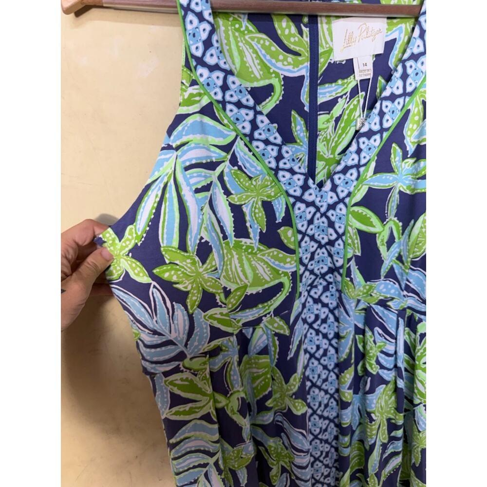 NEW Lilly Pulitzer Carmilla Maxi Dress in Sapphire Pool Tropical Tango Size 14 - Picture 9 of 10